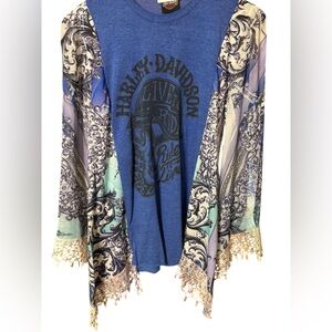 Harley-Davidson Blue Upcycle Rocktop